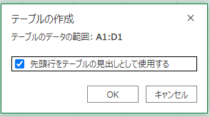 テーブル化する方法