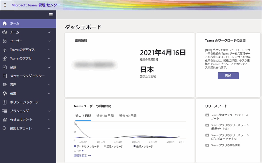 Microsoft Teams 管理センター