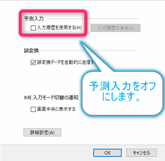 IMEの予測入力