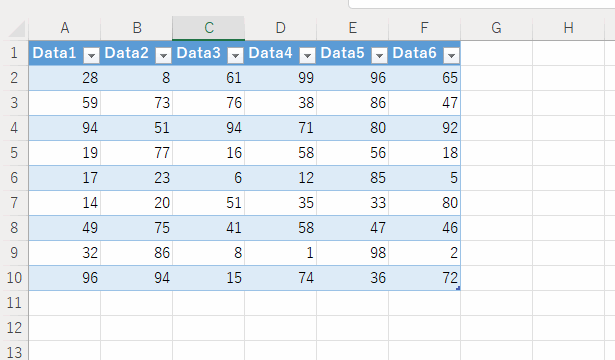 Excel テーブル