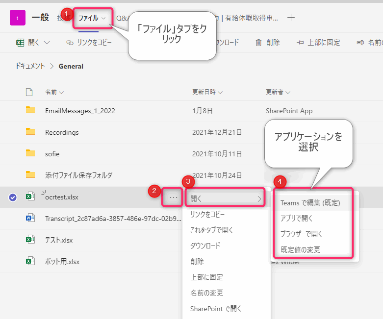 Teamas ファイルの開き方